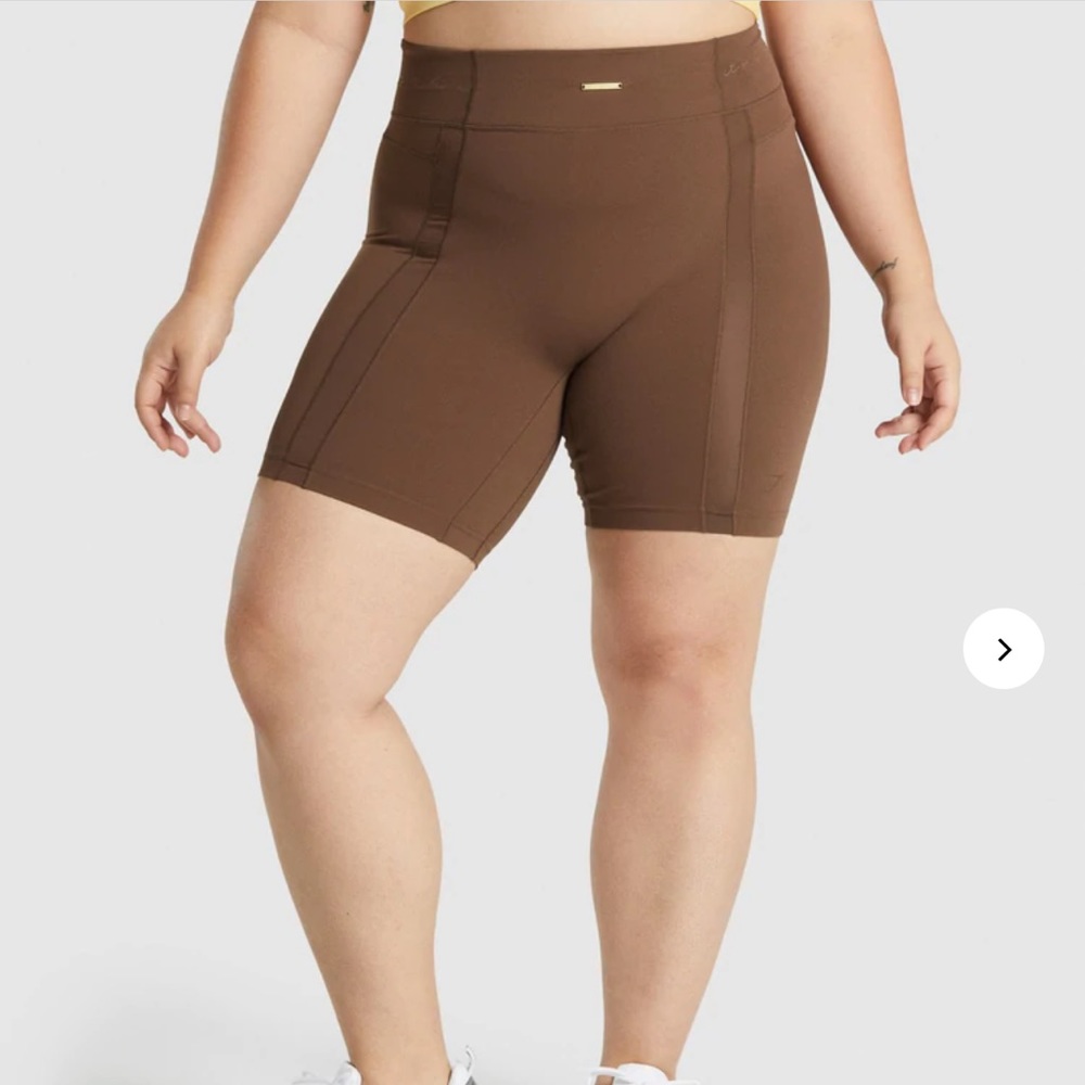 Gymshark Whitney Mesh Shorts Dandelion Brown
